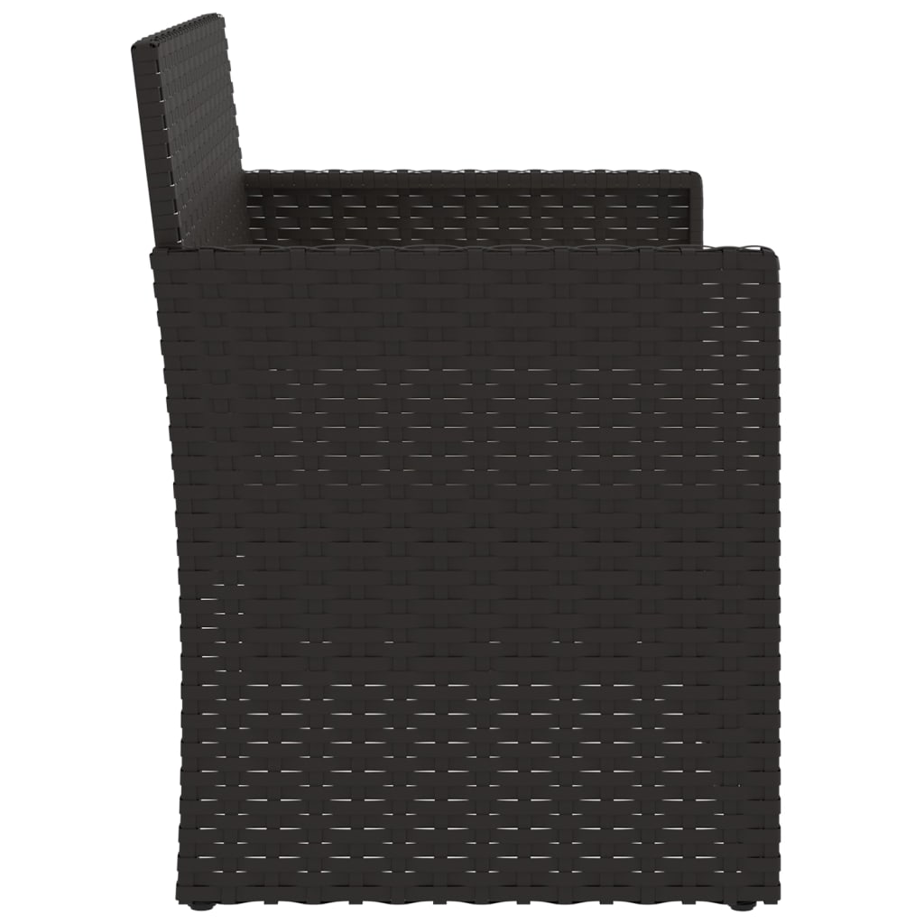 Tuinbank met kussens 105 cm poly rattan zwart is nu te koop bij PeponiXL, paradijselijk wonen!