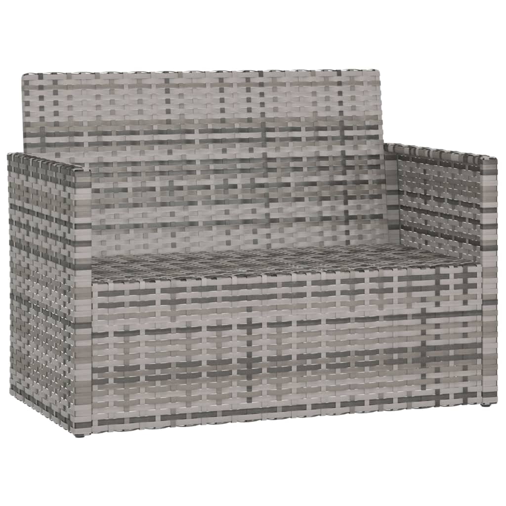 Tuinbank met kussens 105 cm poly rattan grijs is nu te koop bij PeponiXL, paradijselijk wonen!