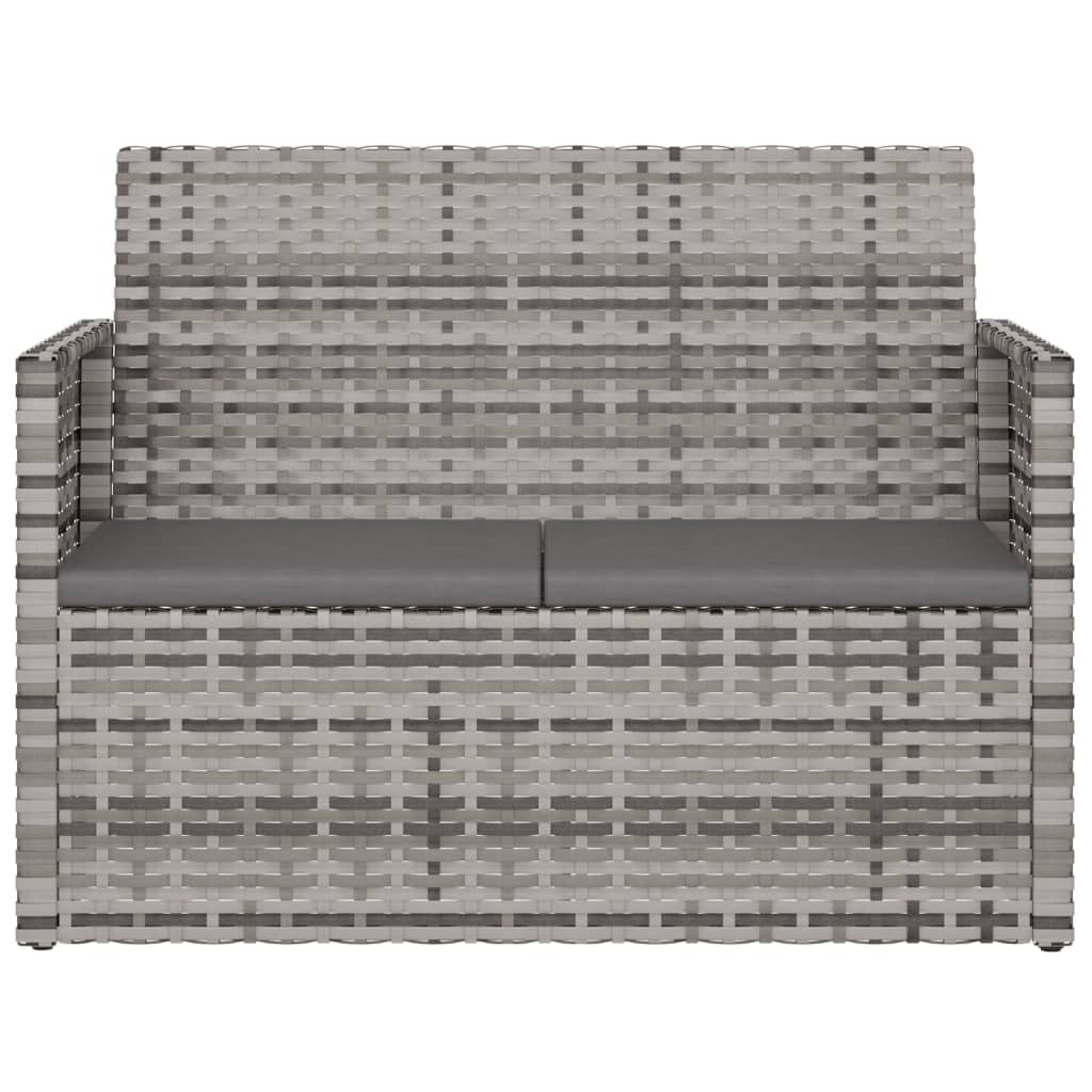 Tuinbank met kussens 105 cm poly rattan grijs is nu te koop bij PeponiXL, paradijselijk wonen!