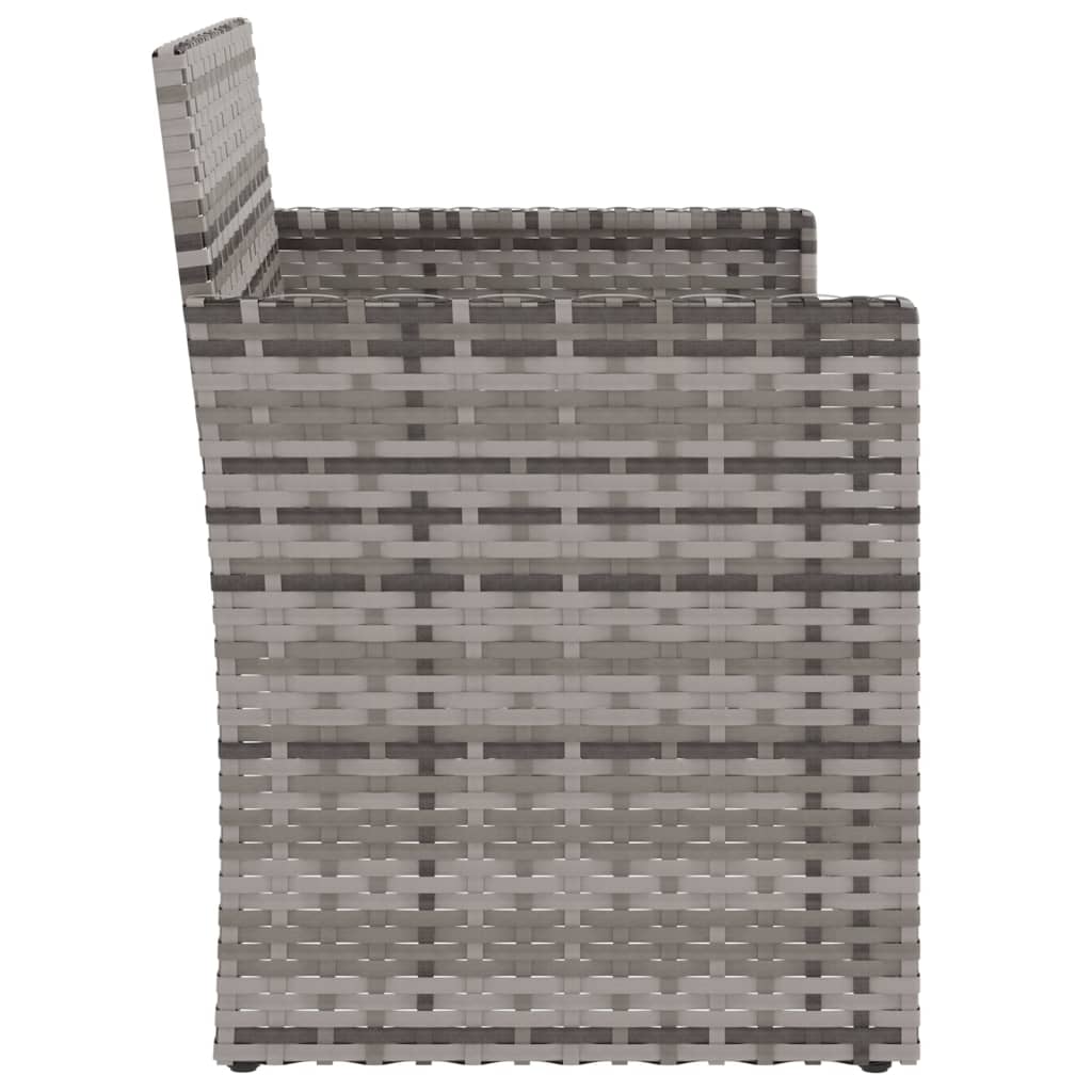 Tuinbank met kussens 105 cm poly rattan grijs is nu te koop bij PeponiXL, paradijselijk wonen!