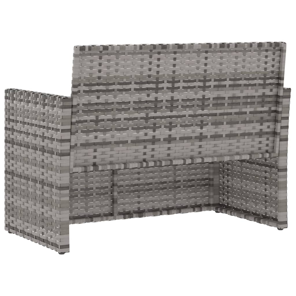Tuinbank met kussens 105 cm poly rattan grijs is nu te koop bij PeponiXL, paradijselijk wonen!