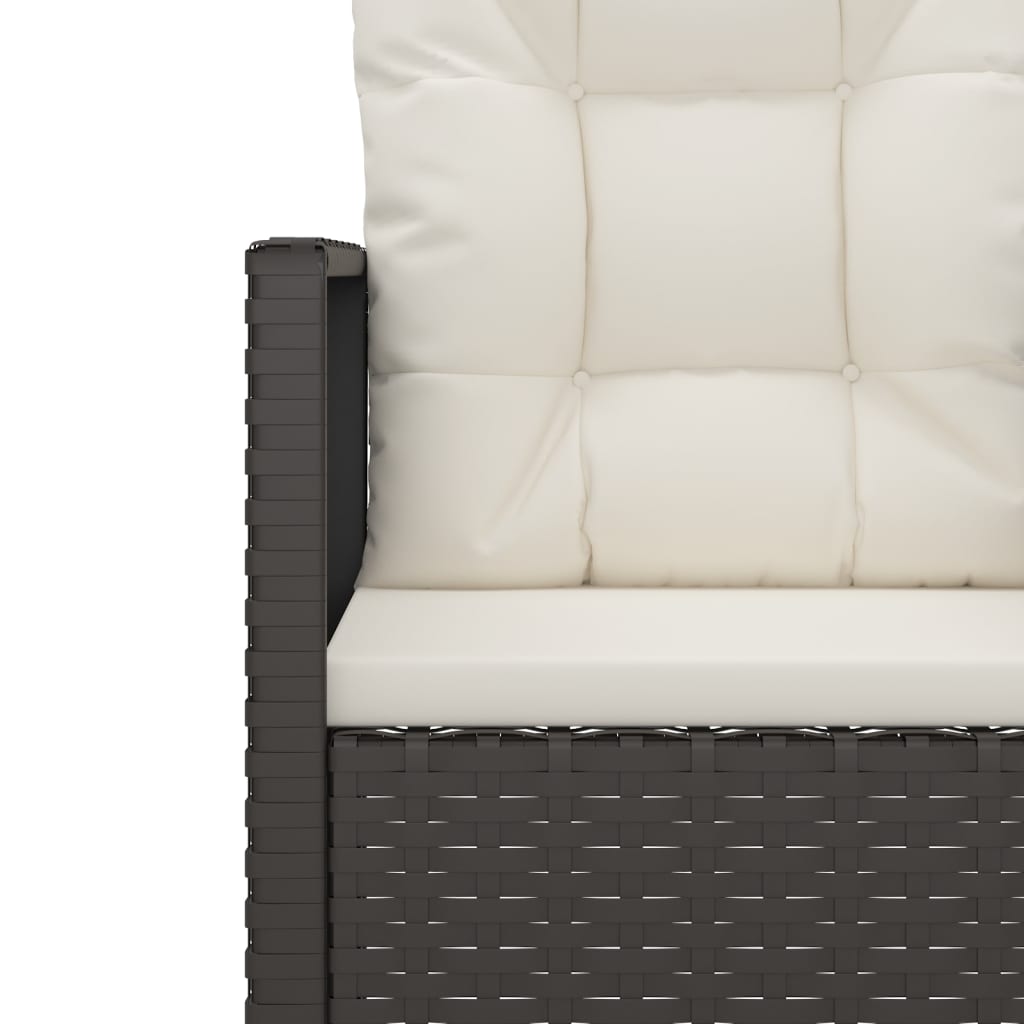 Tuinbank met kussens 105 cm poly rattan zwart is nu te koop bij PeponiXL, paradijselijk wonen!