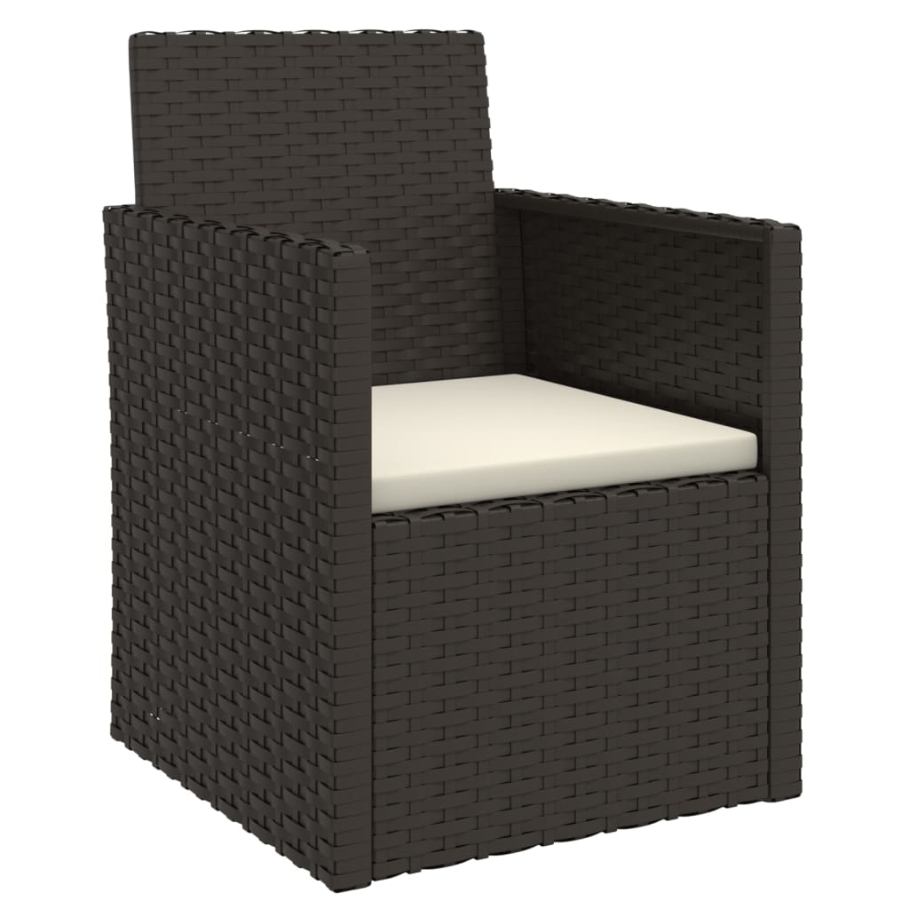 Tuinstoel met kussen poly rattan zwart is nu te koop bij PeponiXL, paradijselijk wonen!