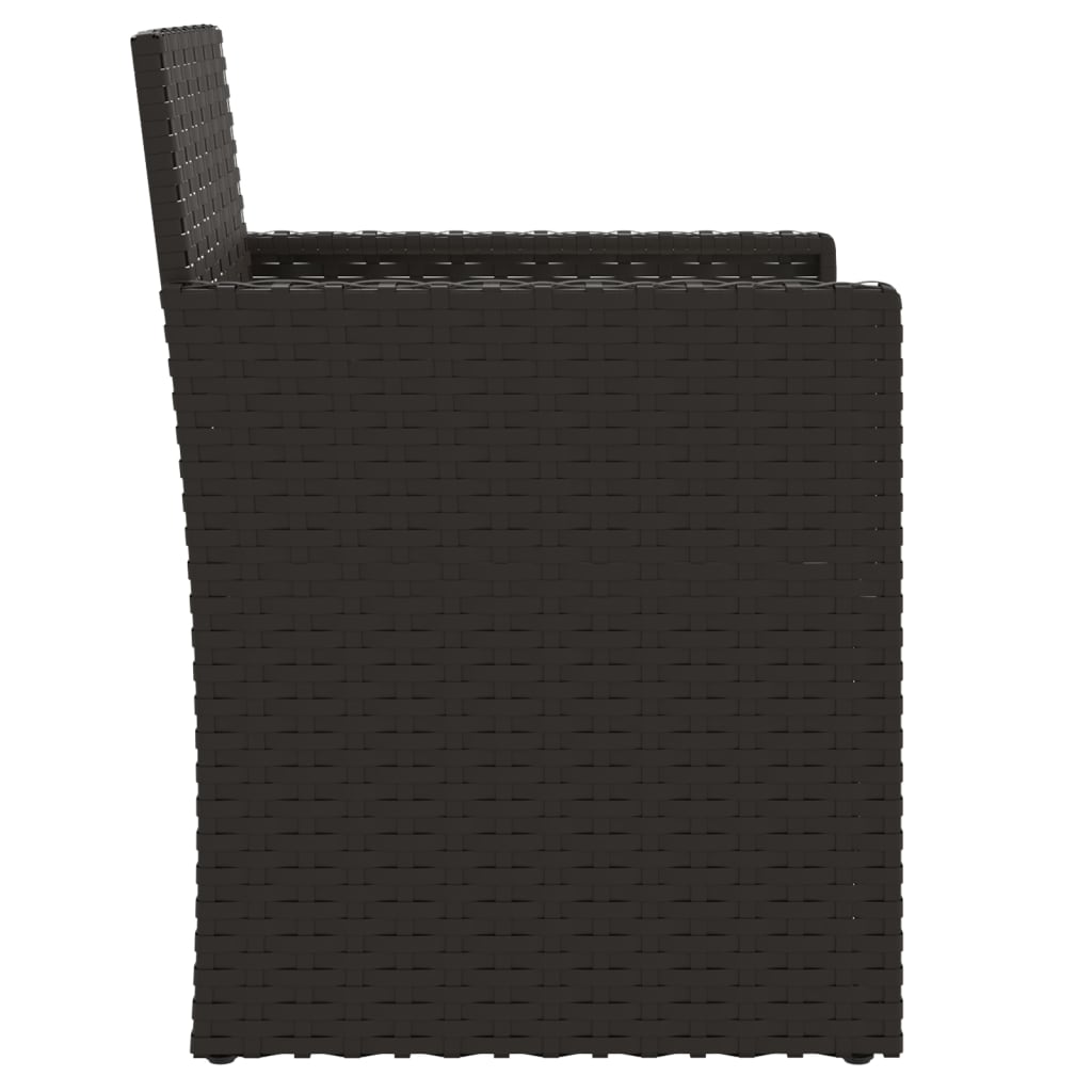 Tuinstoel met kussen poly rattan zwart is nu te koop bij PeponiXL, paradijselijk wonen!
