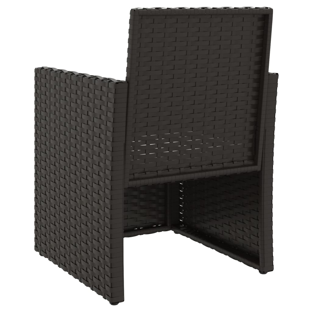 Tuinstoel met kussen poly rattan zwart is nu te koop bij PeponiXL, paradijselijk wonen!