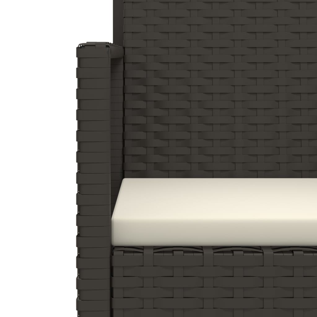 Tuinstoel met kussen poly rattan zwart is nu te koop bij PeponiXL, paradijselijk wonen!