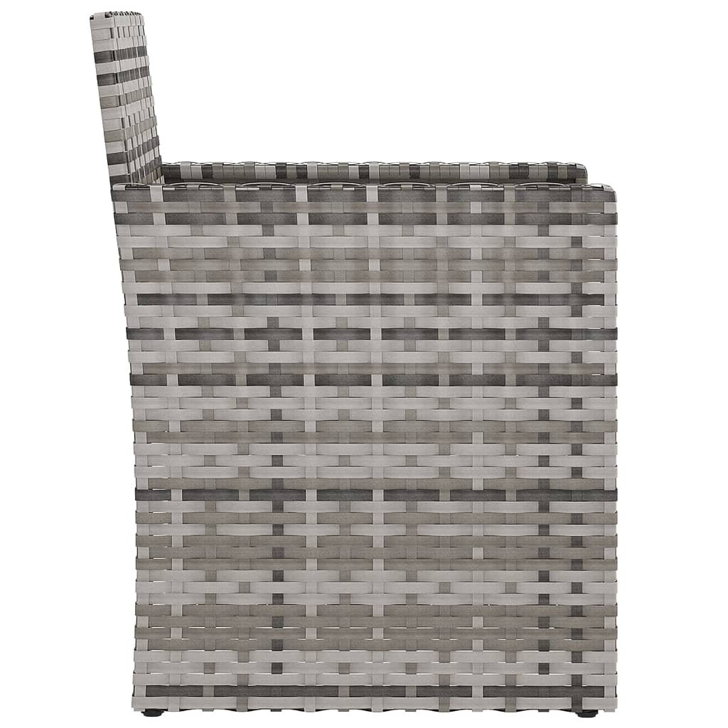 Tuinstoel met kussens poly rattan grijs is nu te koop bij PeponiXL, paradijselijk wonen!