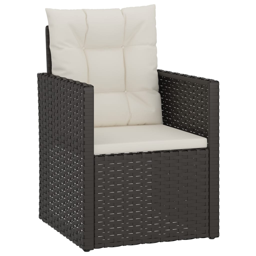 Tuinstoel met kussens poly rattan zwart is nu te koop bij PeponiXL, paradijselijk wonen!