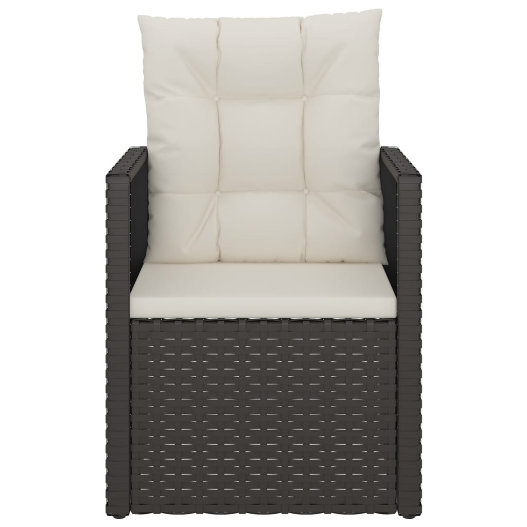 Tuinstoel met kussens poly rattan zwart is nu te koop bij PeponiXL, paradijselijk wonen!