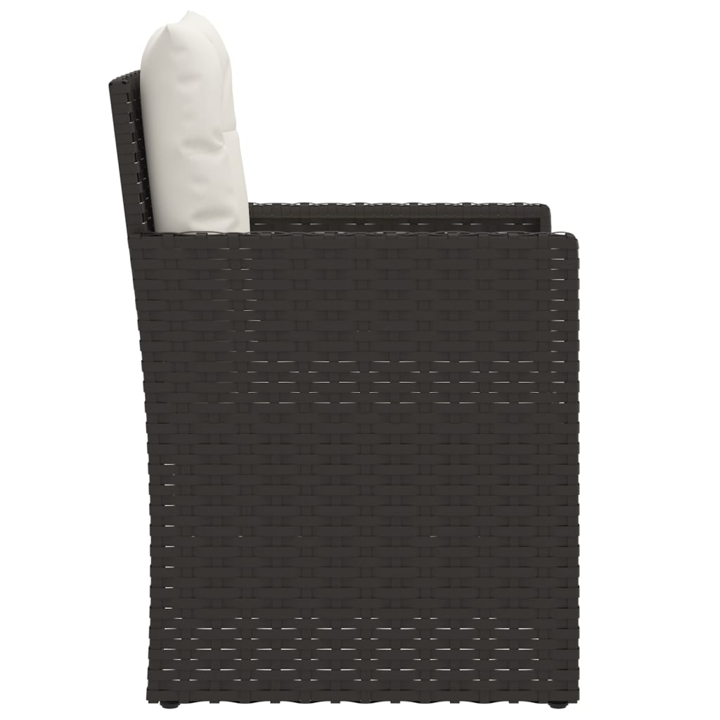 Tuinstoel met kussens poly rattan zwart is nu te koop bij PeponiXL, paradijselijk wonen!