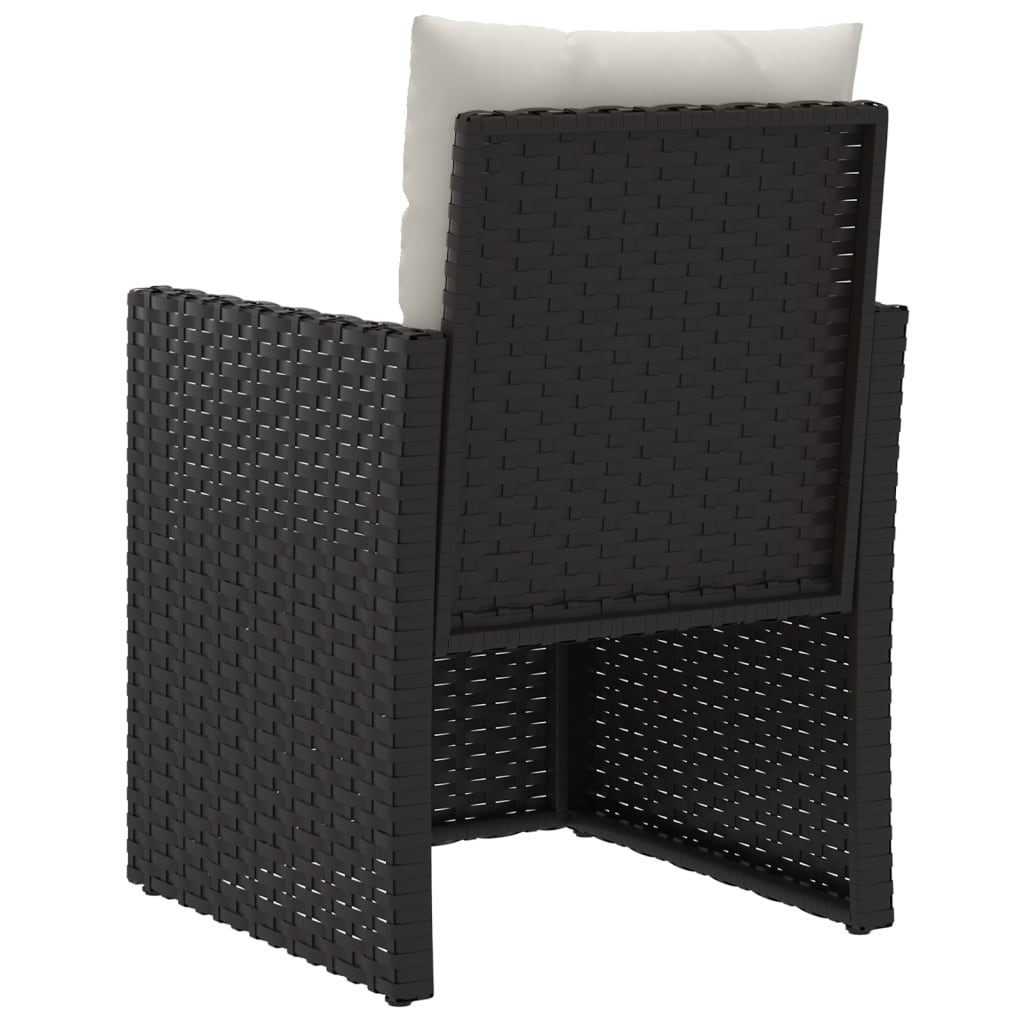 Tuinstoel met kussens poly rattan zwart is nu te koop bij PeponiXL, paradijselijk wonen!