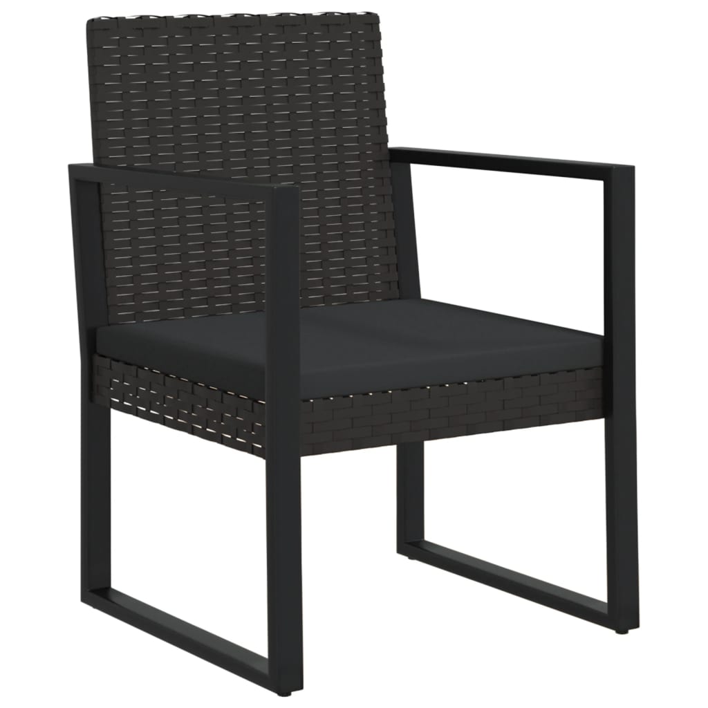 Tuinstoel met kussen poly rattan zwart is nu te koop bij PeponiXL, paradijselijk wonen!
