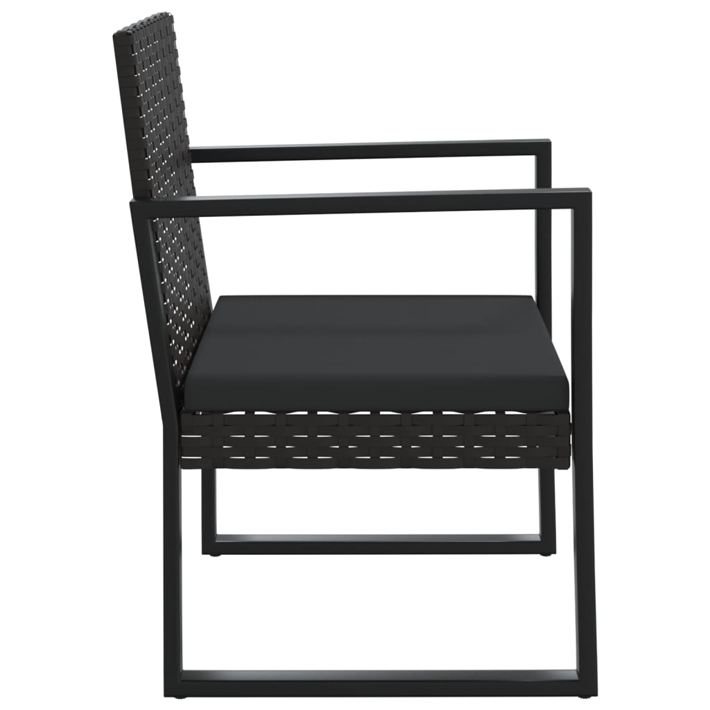 Tuinstoel met kussen poly rattan zwart is nu te koop bij PeponiXL, paradijselijk wonen!