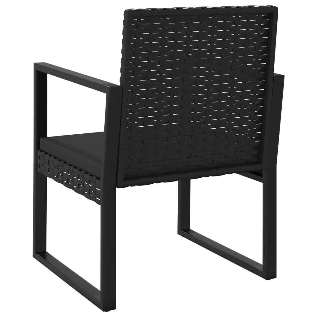 Tuinstoel met kussen poly rattan zwart is nu te koop bij PeponiXL, paradijselijk wonen!