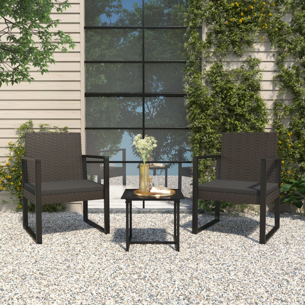 Tuinstoel met kussen poly rattan zwart is nu te koop bij PeponiXL, paradijselijk wonen!