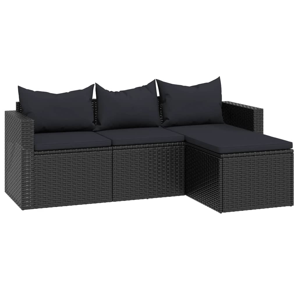 Loungeset poly rattan zwart is nu te koop bij PeponiXL, paradijselijk wonen!