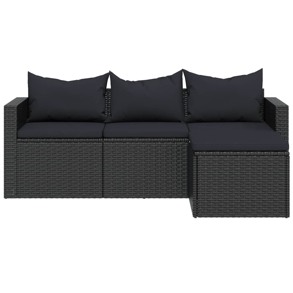 Loungeset poly rattan zwart is nu te koop bij PeponiXL, paradijselijk wonen!