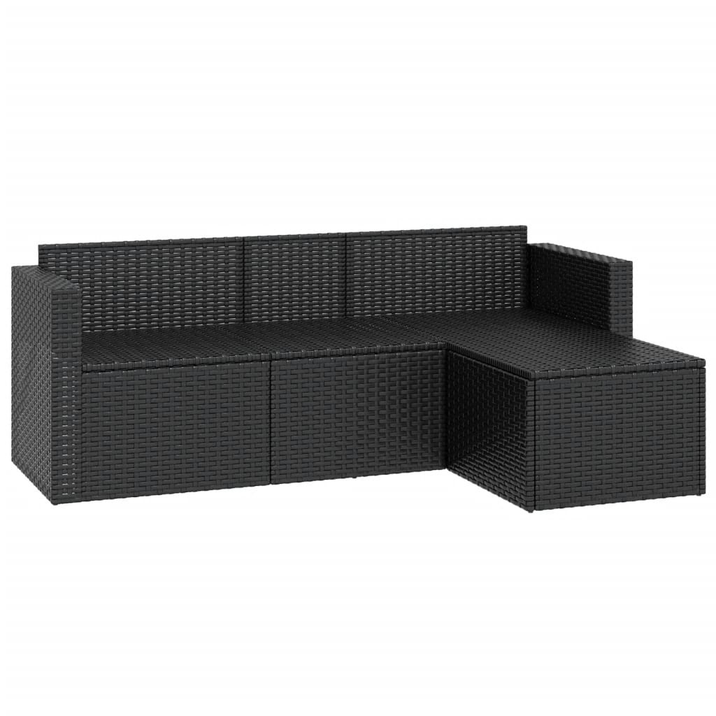 Loungeset poly rattan zwart is nu te koop bij PeponiXL, paradijselijk wonen!
