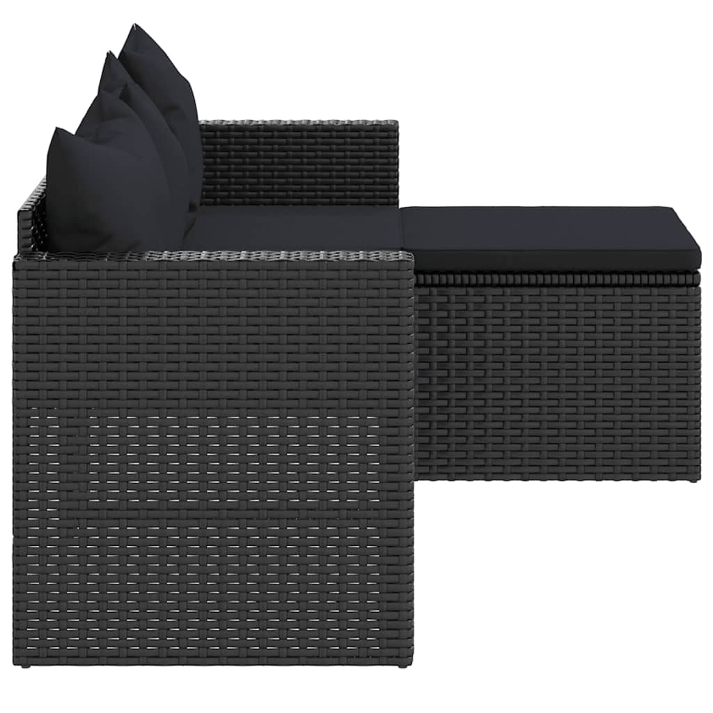 Loungeset poly rattan zwart is nu te koop bij PeponiXL, paradijselijk wonen!
