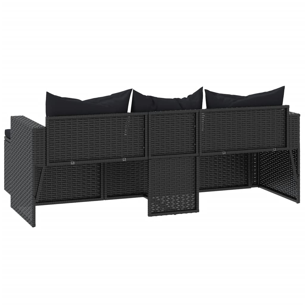 Loungeset poly rattan zwart is nu te koop bij PeponiXL, paradijselijk wonen!