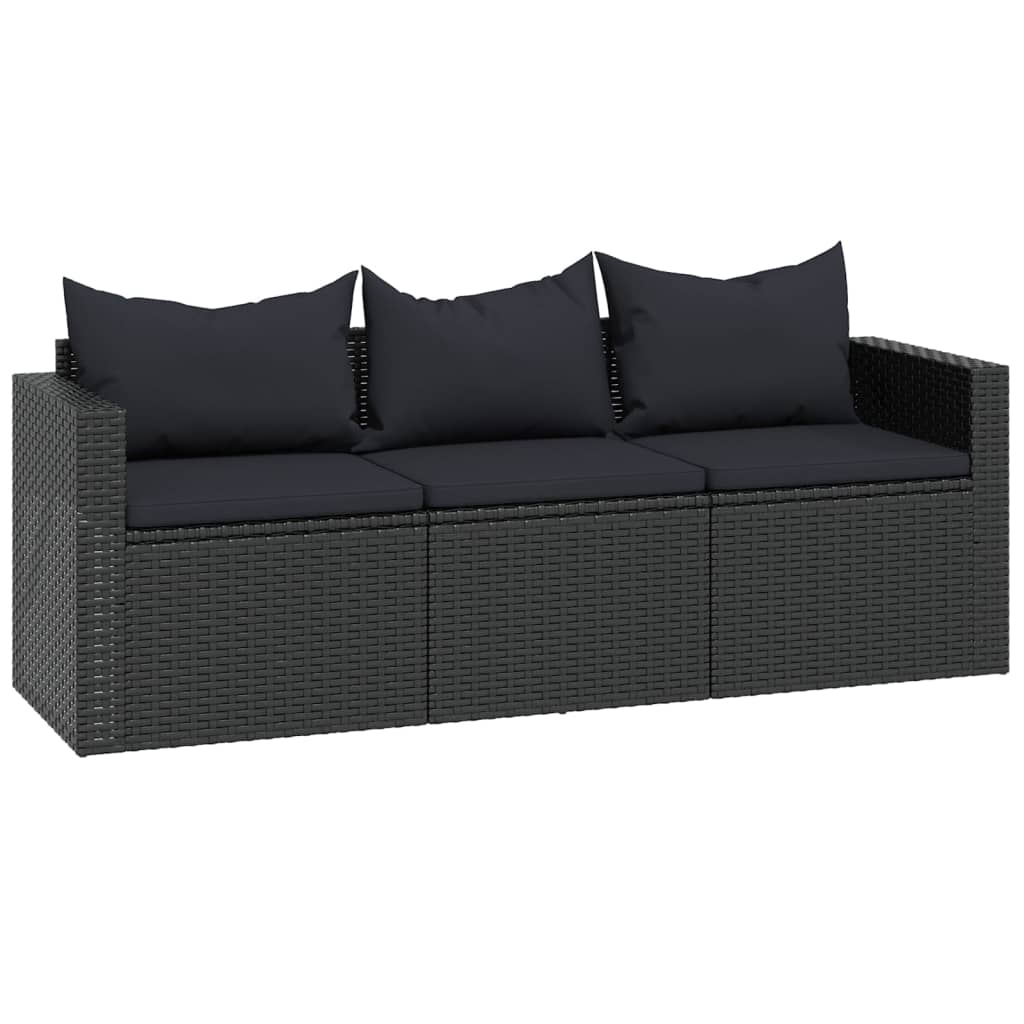 Loungeset poly rattan zwart is nu te koop bij PeponiXL, paradijselijk wonen!