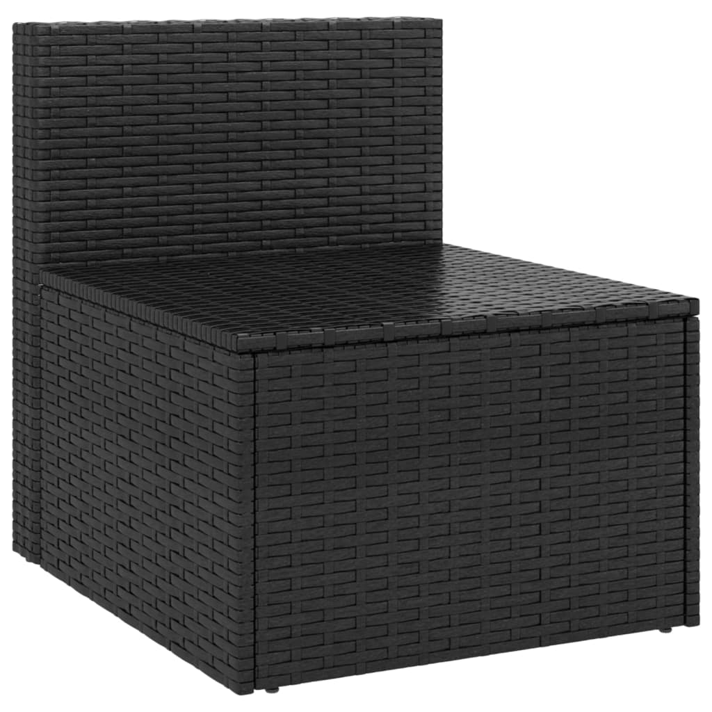 Tuinmiddenbanken met kussens 2 st poly rattan zwart is nu te koop bij PeponiXL, paradijselijk wonen!