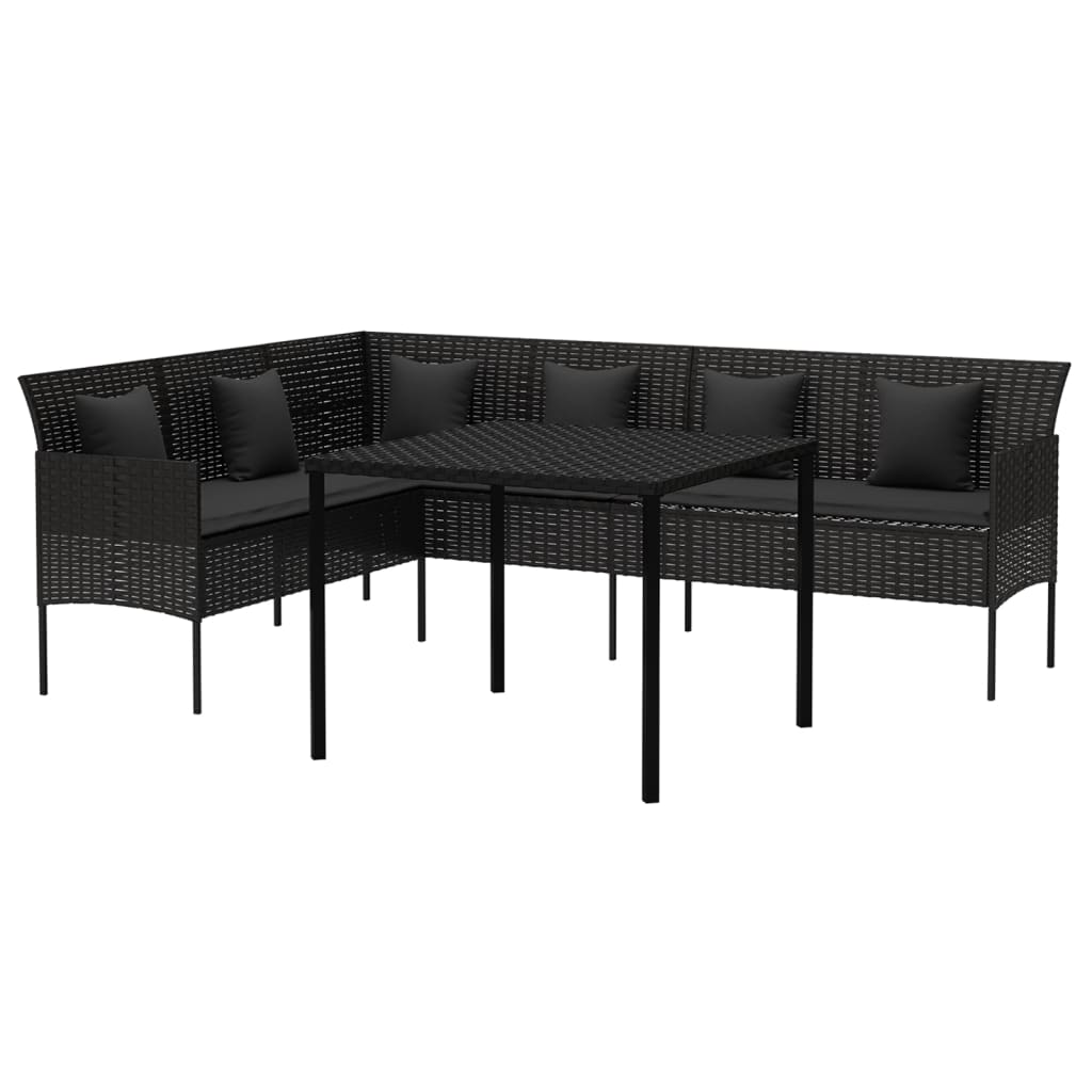2-delige Tuinset met kussens poly rattan zwart is nu te koop bij PeponiXL, paradijselijk wonen!