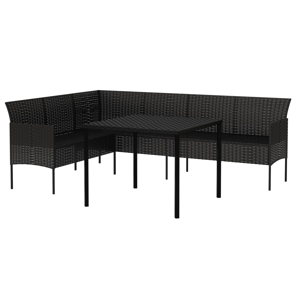 2-delige Tuinset met kussens poly rattan zwart is nu te koop bij PeponiXL, paradijselijk wonen!