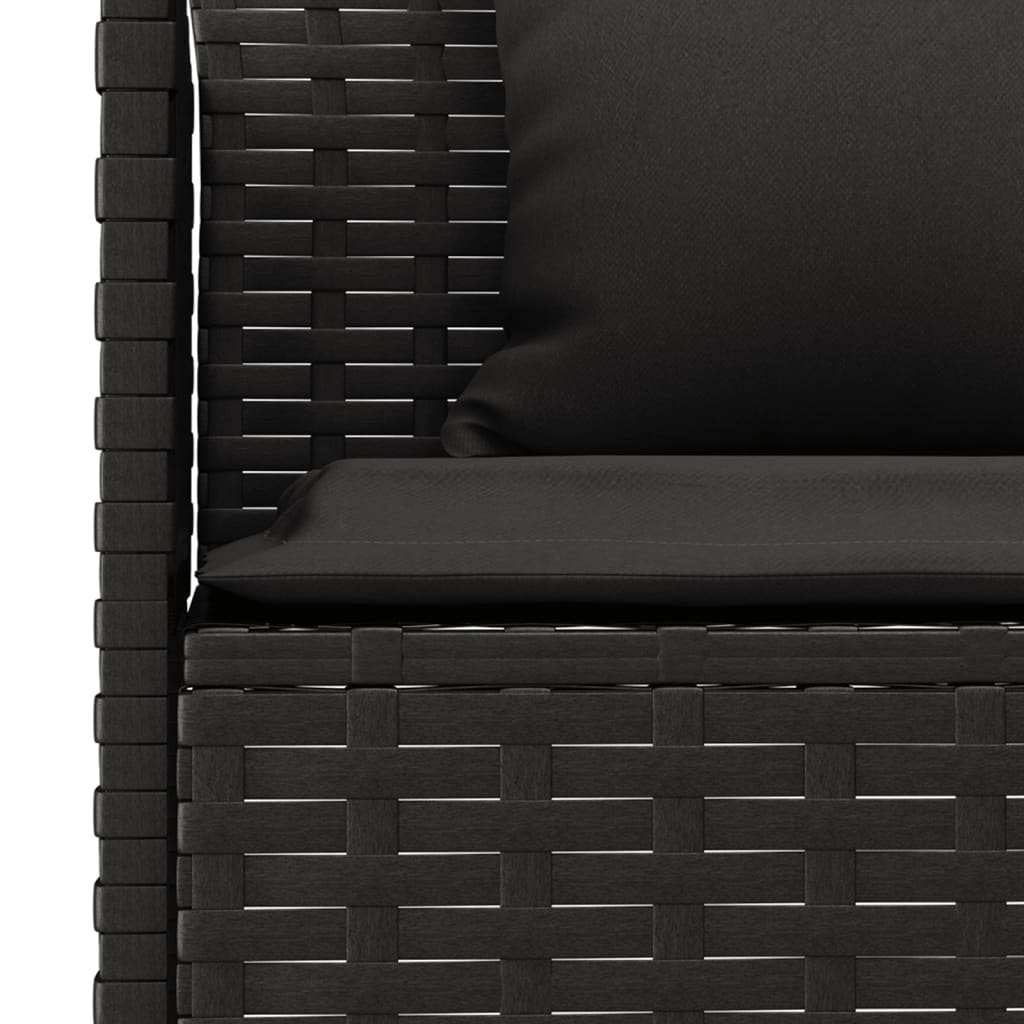 2-delige Tuinset met kussens poly rattan zwart is nu te koop bij PeponiXL, paradijselijk wonen!