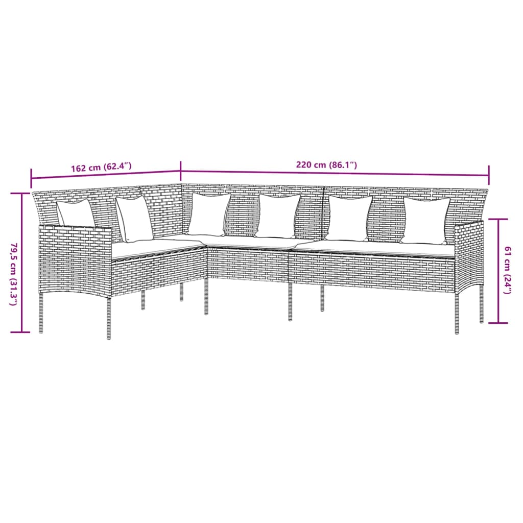 2-delige Tuinset met kussens poly rattan zwart is nu te koop bij PeponiXL, paradijselijk wonen!