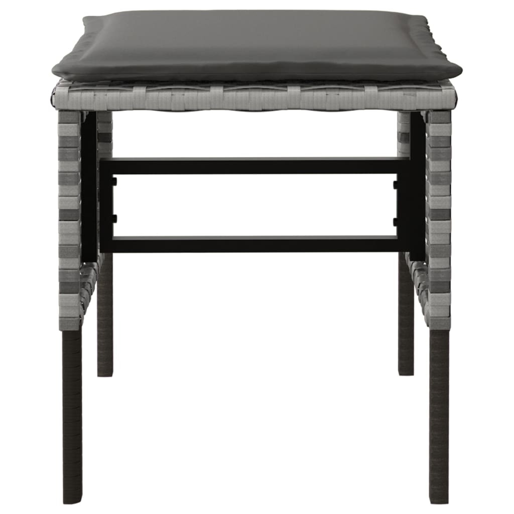 Tuinvoetenbanken 4 st met kussens poly rattan grijs is nu te koop bij PeponiXL, paradijselijk wonen!