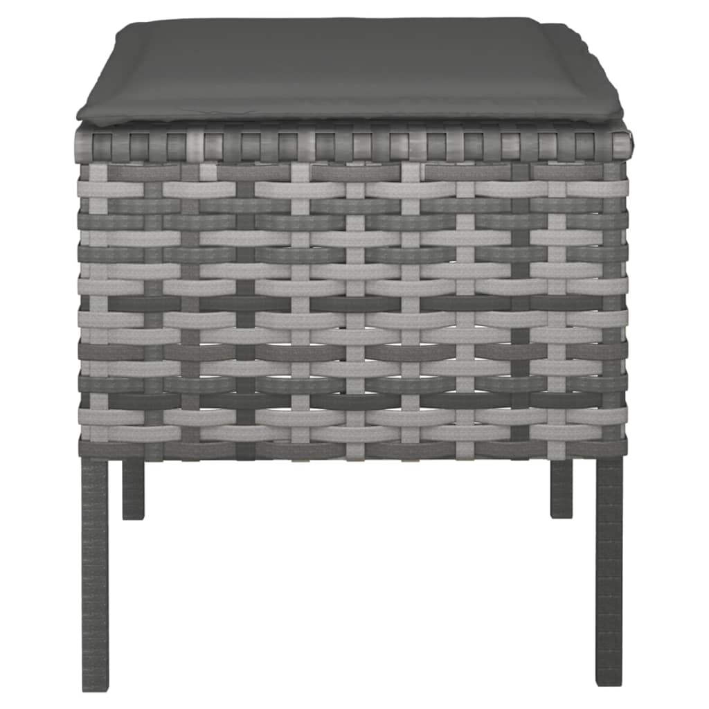 Tuinvoetenbanken 4 st met kussens poly rattan grijs is nu te koop bij PeponiXL, paradijselijk wonen!