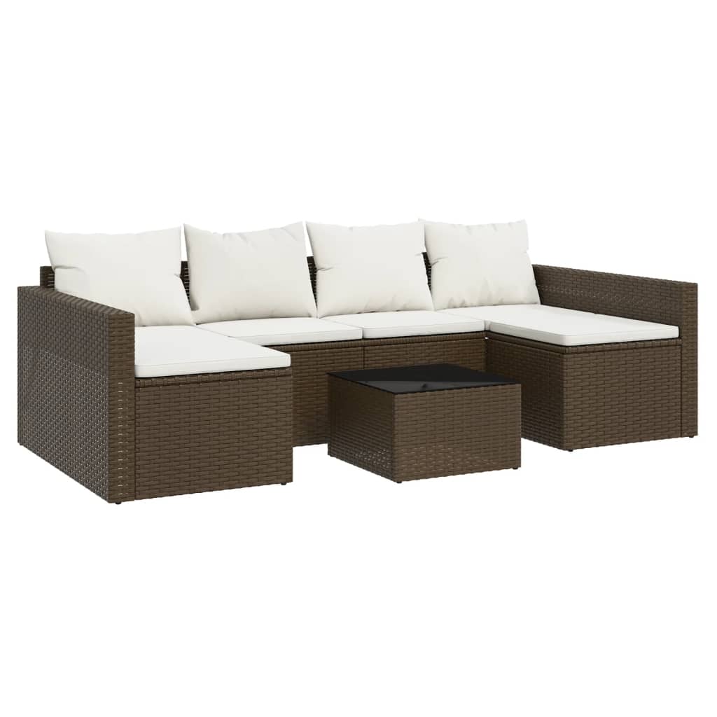 2-delige Loungeset met kussens poly rattan bruin is nu te koop bij PeponiXL, paradijselijk wonen!