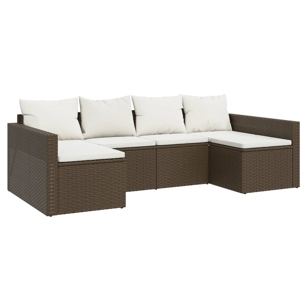 2-delige Loungeset met kussens poly rattan bruin is nu te koop bij PeponiXL, paradijselijk wonen!