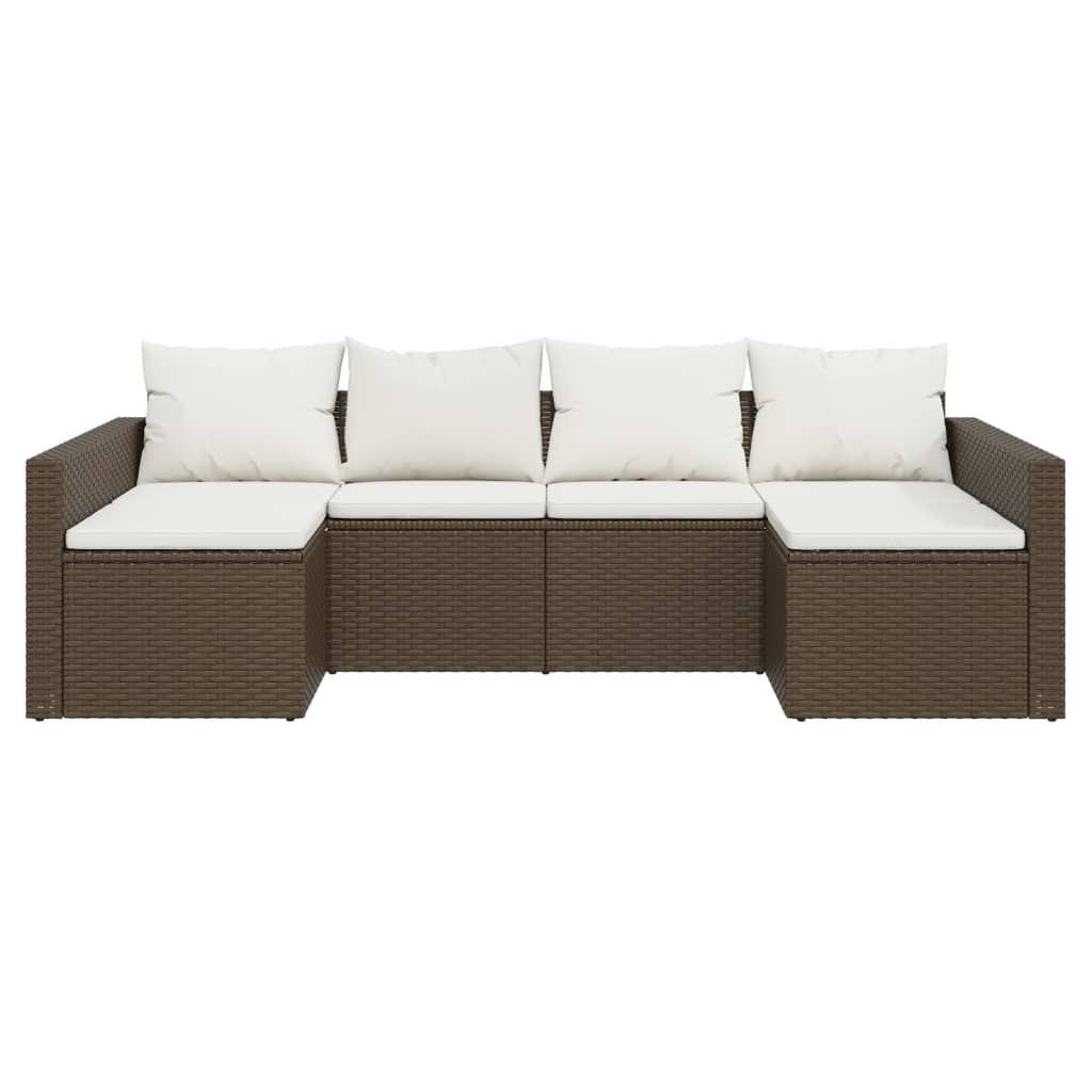 2-delige Loungeset met kussens poly rattan bruin is nu te koop bij PeponiXL, paradijselijk wonen!