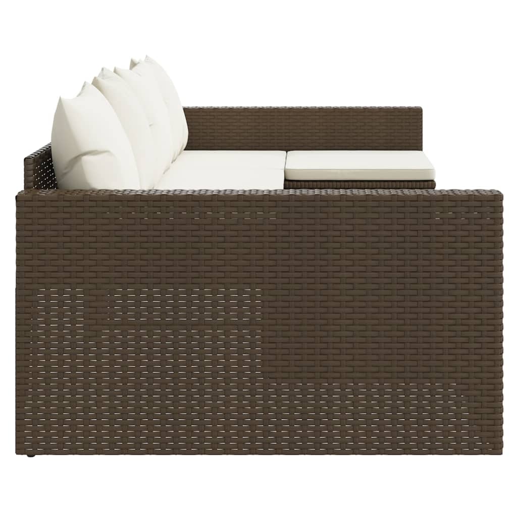 2-delige Loungeset met kussens poly rattan bruin is nu te koop bij PeponiXL, paradijselijk wonen!