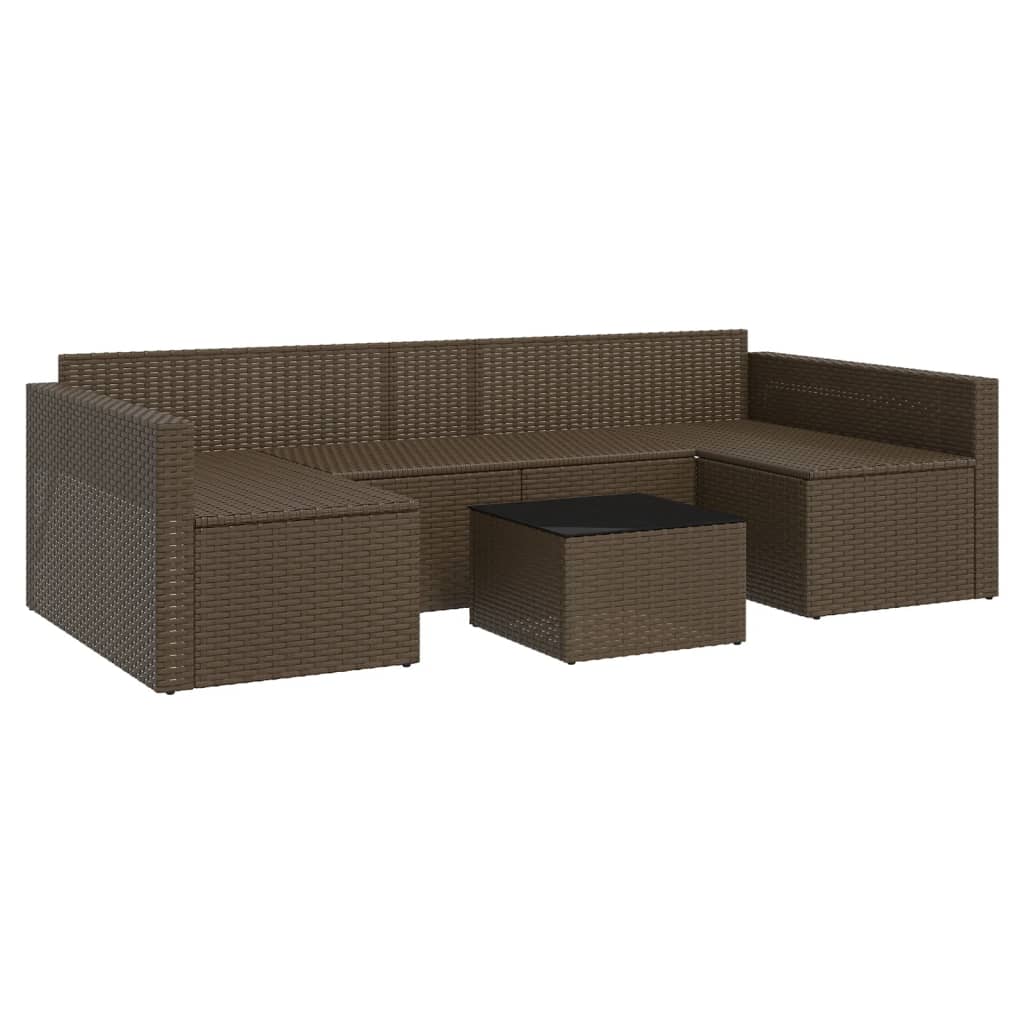 2-delige Loungeset met kussens poly rattan bruin is nu te koop bij PeponiXL, paradijselijk wonen!