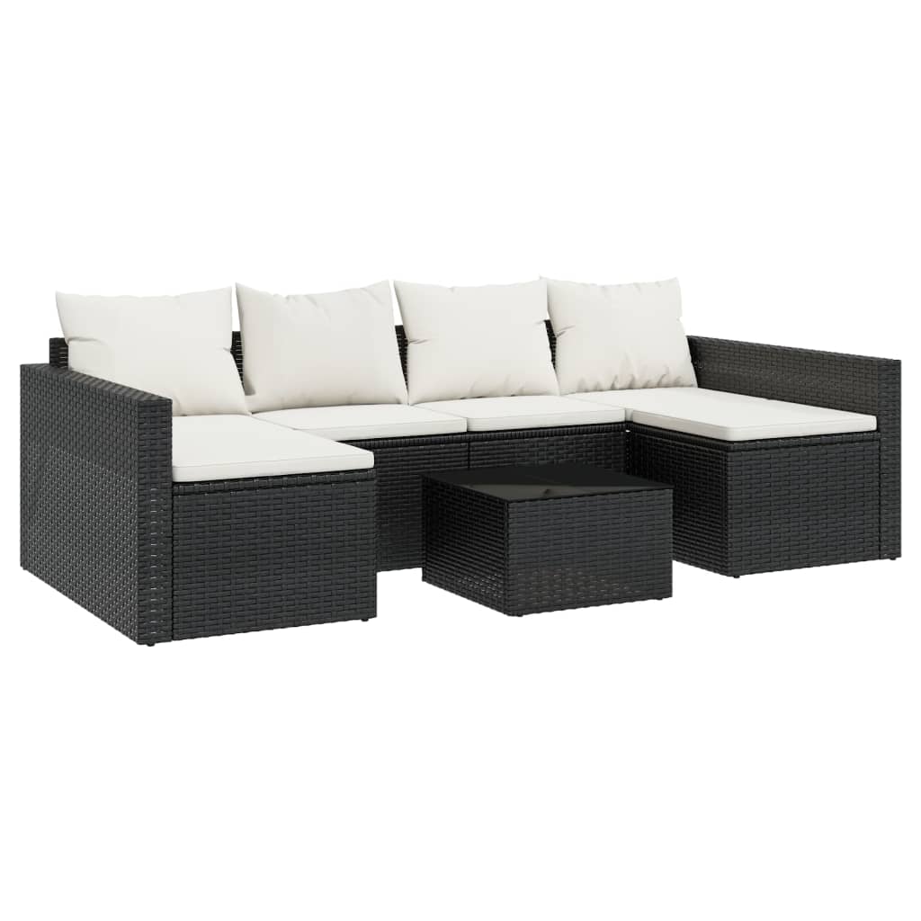 2-delige Loungeset met kussens poly rattan zwart is nu te koop bij PeponiXL, paradijselijk wonen!