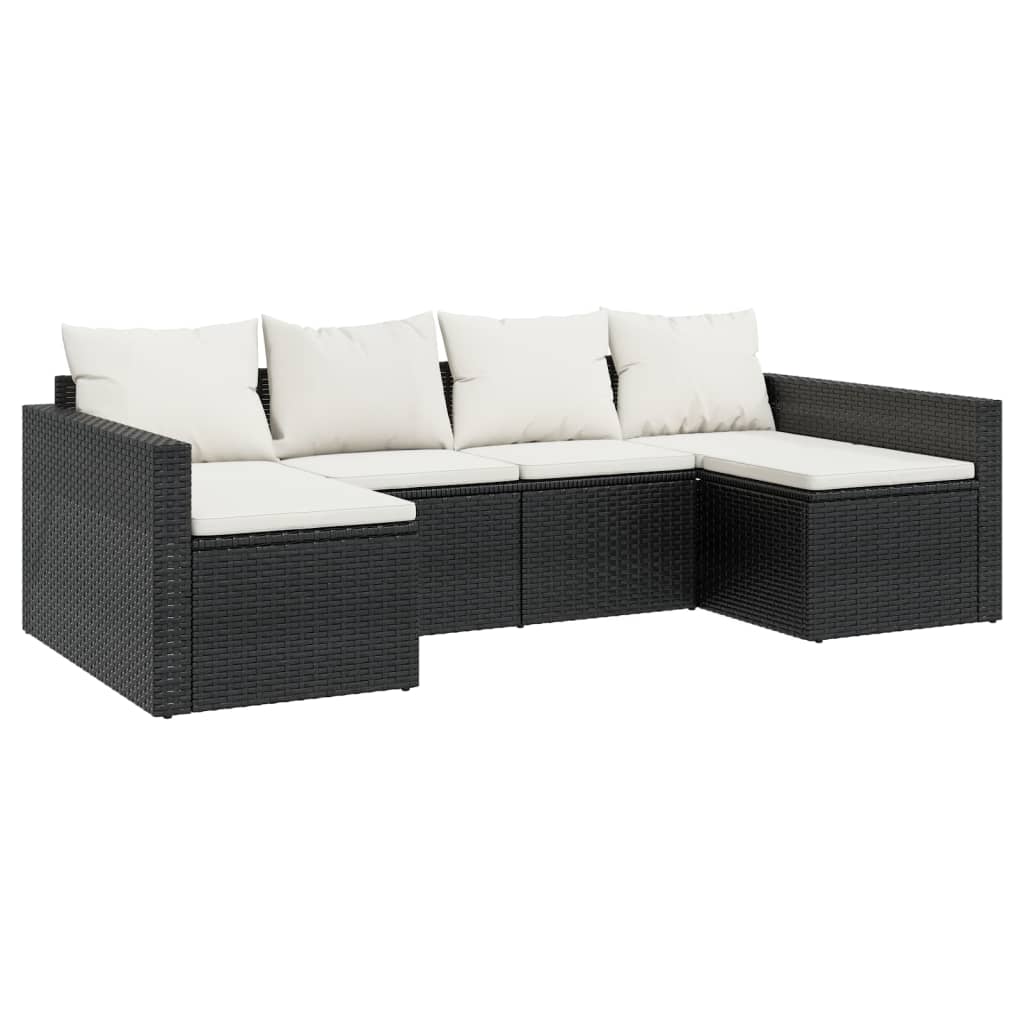 2-delige Loungeset met kussens poly rattan zwart is nu te koop bij PeponiXL, paradijselijk wonen!