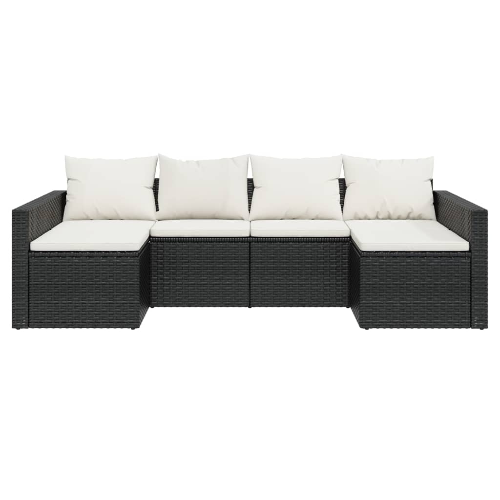 2-delige Loungeset met kussens poly rattan zwart is nu te koop bij PeponiXL, paradijselijk wonen!