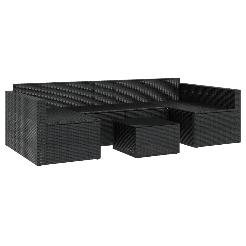2-delige Loungeset met kussens poly rattan zwart is nu te koop bij PeponiXL, paradijselijk wonen!