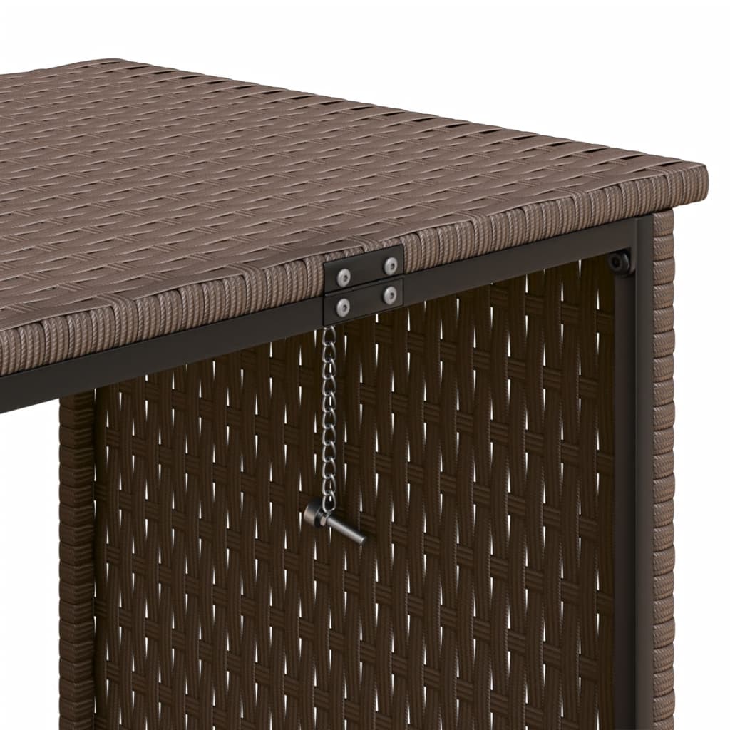 Tuinbank met tafel en kussens L-vormig poly rattan bruin is nu te koop bij PeponiXL, paradijselijk wonen!