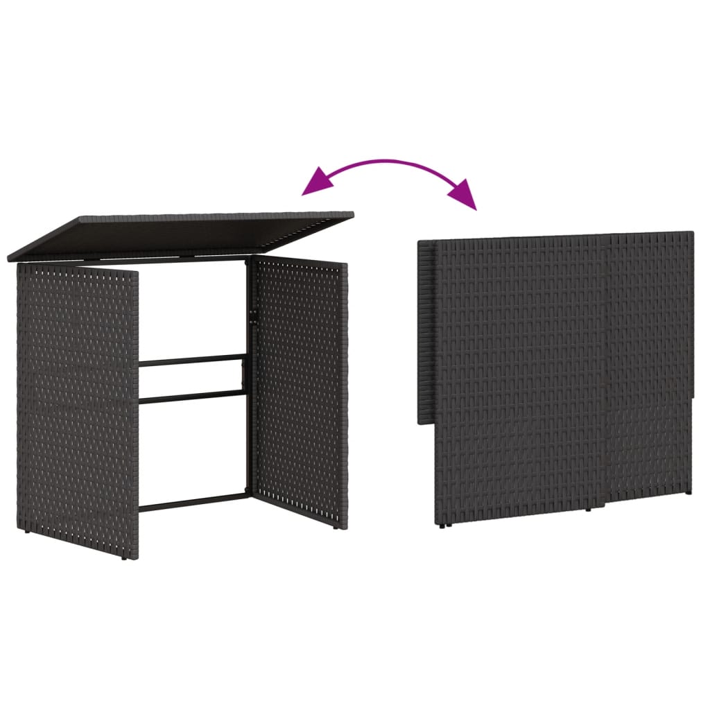 Tuinbank met tafel en kussens L-vormig poly rattan zwart is nu te koop bij PeponiXL, paradijselijk wonen!