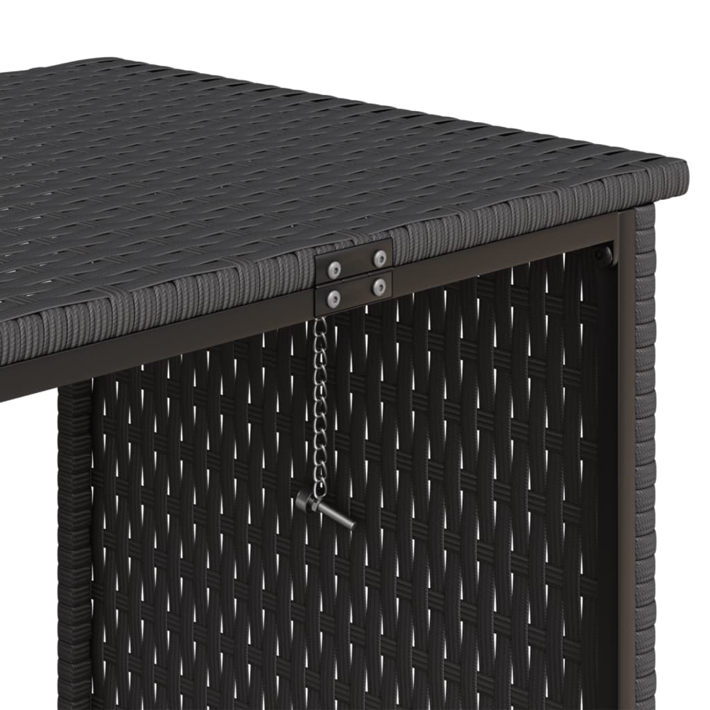 Tuinbank met tafel en kussens L-vormig poly rattan zwart is nu te koop bij PeponiXL, paradijselijk wonen!