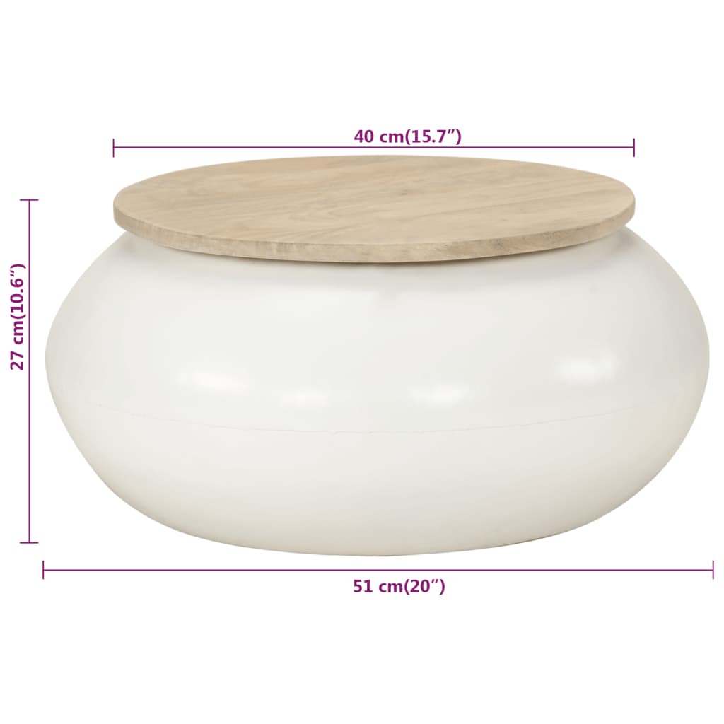 Salontafel 51x51x27 cm massief mangohout is nu te koop bij PeponiXL, paradijselijk wonen!