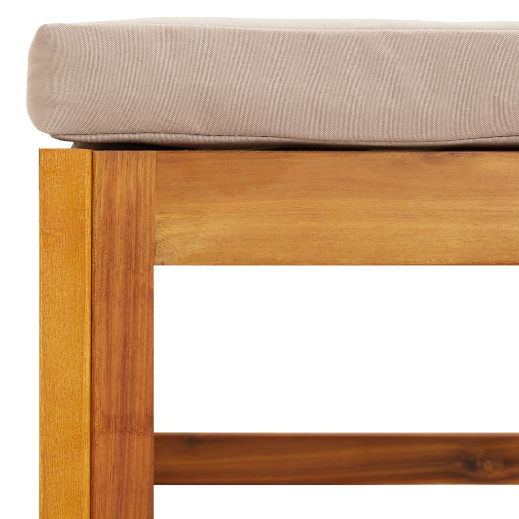Voetensteun met taupe kussen massief acaciahout is nu te koop bij PeponiXL, paradijselijk wonen!