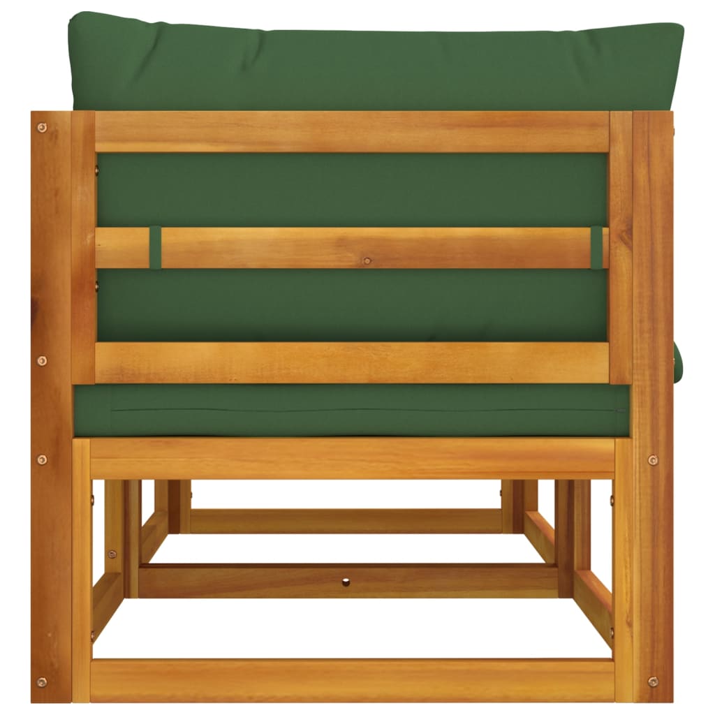 Hoekbanken 2 st sectioneel met kussens acaciahout groen is nu te koop bij PeponiXL, paradijselijk wonen!