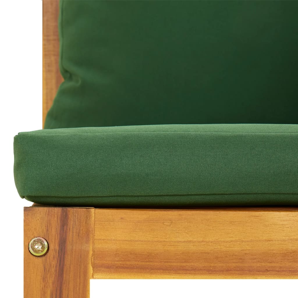 Hoekbanken 2 st sectioneel met kussens acaciahout groen is nu te koop bij PeponiXL, paradijselijk wonen!