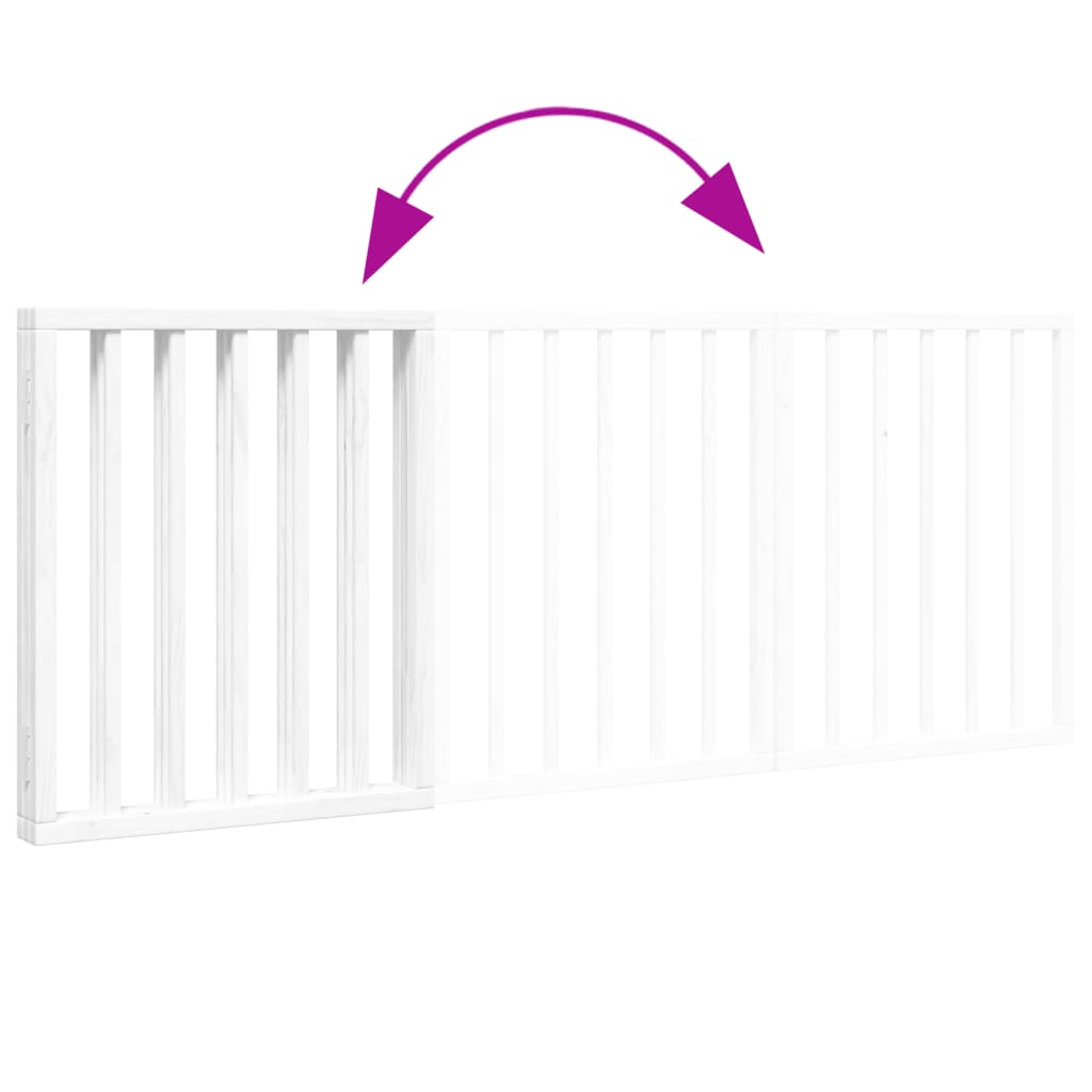 Hondenhek inklapbaar 3 panelen 150 cm populierenhout wit is nu te koop bij PeponiXL, paradijselijk wonen!