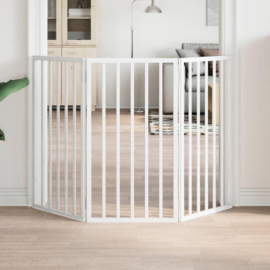 Hondenhek opvouwbaar 3 panelen wit 150 cm populierenhout is nu te koop bij PeponiXL, paradijselijk wonen!